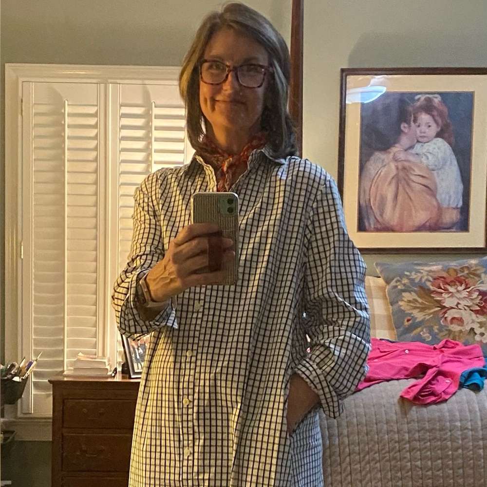 Checkered Button-Up Shirt Dress